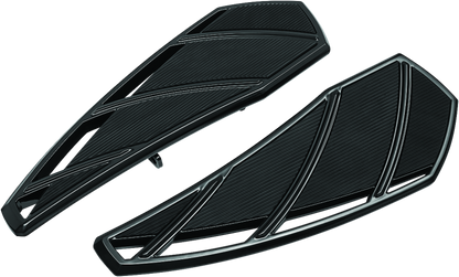 Kuryakyn Phantom black floorboards for Indian motorcycles, featuring durable design and anti-slip surface for rider comfort.