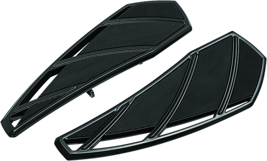 Kuryakyn Phantom black floorboards for Indian motorcycles, featuring durable design and anti-slip surface for rider comfort.