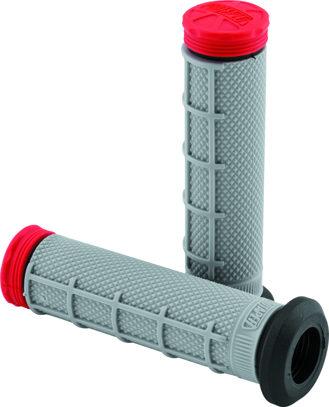 ProTaper Tri Density ATV 1/2 Waffle grips in red, featuring textured rubber for improved grip and control on off-road vehicles.