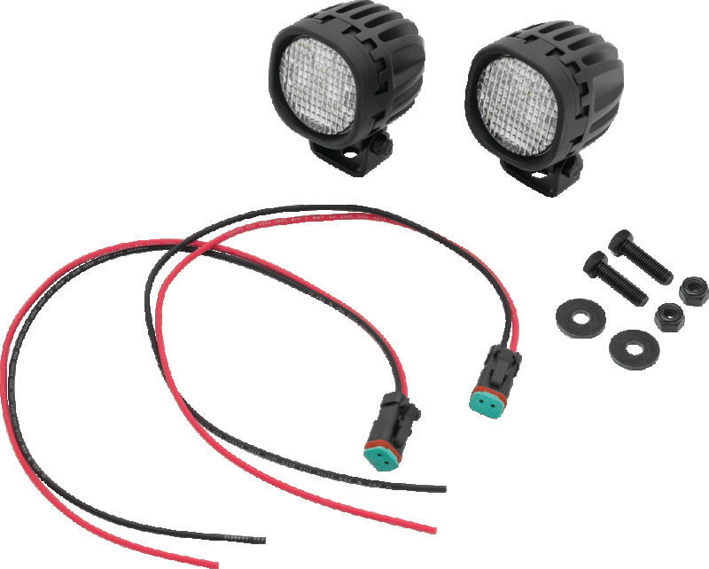 Kuryakyn Lodestar 750L Flood Beam high-output driving lights mounted on a powersports vehicle for enhanced visibility.
