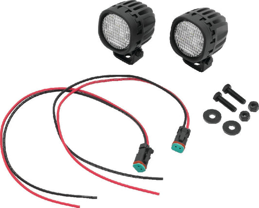 Kuryakyn Lodestar 750L Flood Beam high-output driving lights mounted on a powersports vehicle for enhanced visibility.