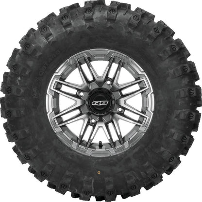QuadBoss Stryker 14x7 aluminum wheel for powersports vehicles, part number 608467, with a sleek metallic finish.