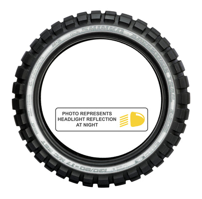 Shinko Tire 805 Dual Sport rear tire 130/80-17 with reflector technology, bias-tube design, suitable for off-road and on-road riding.