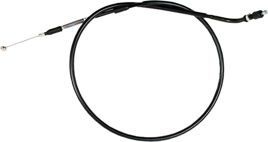Motion Pro black vinyl clutch cable with chrome fittings and wound housing, designed for motorcycle clutch systems.
