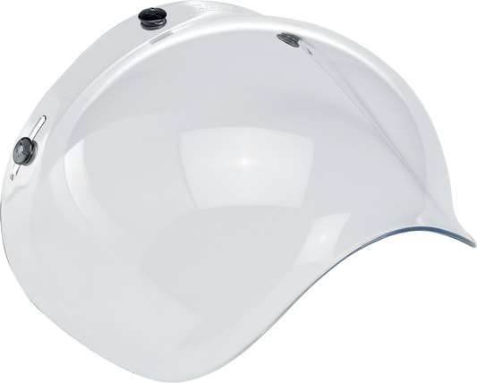 Clear BILTWELL Bubble Shield helmet part from Bill's Exhausts, designed for motorcycle helmets, showing the transparent shield.
