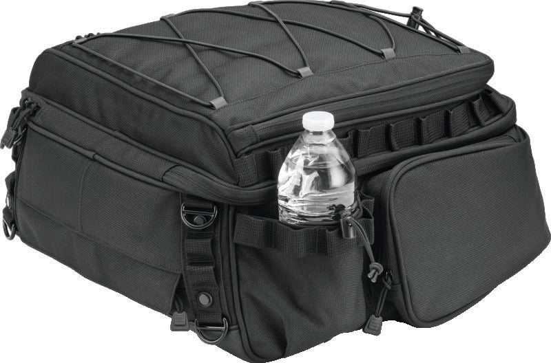 Kuryakyn Momentum Roamer motorcycle tail bag made of durable 1200 Denier textile with weather-resistant features for riding.