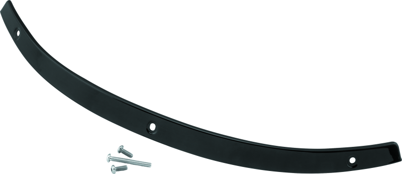 Kuryakyn Smooth Windshield Trim for Harley Davidson Touring models, close-up of chrome finish on windshield edge.