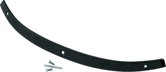 Kuryakyn Smooth Windshield Trim for Harley Davidson Touring models, close-up of chrome finish on windshield edge.