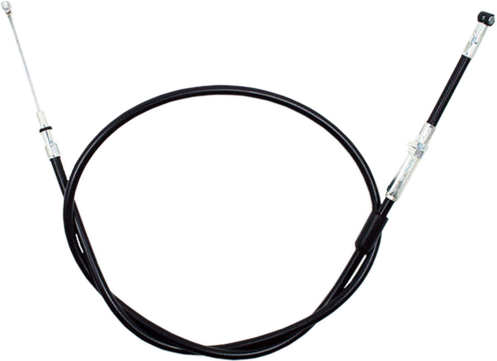 Motion Pro black vinyl clutch cable with chrome fittings and longitudinally-wound housing for motorcycles.
