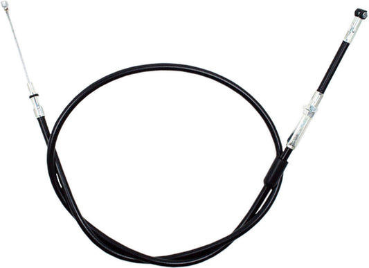 Motion Pro black vinyl clutch cable with chrome fittings and longitudinally-wound housing for motorcycles.