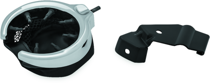 Kuryakyn passenger drink holder mounted on the right side of Indian touring motorcycle for convenient hydration.