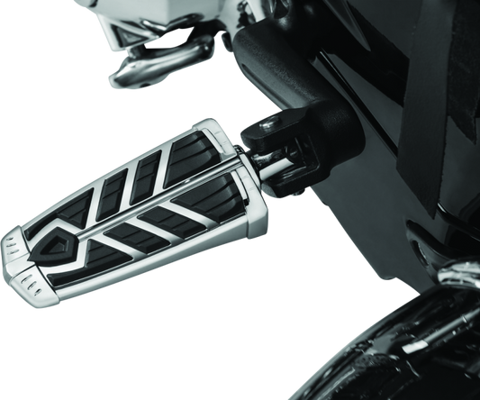 Chrome Kuryakyn Spear Footpegs for Harley-Davidson, stylish and comfortable motorcycle footpegs without adapters