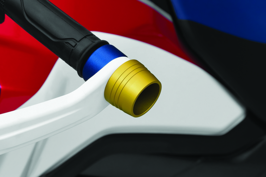 Kuryakyn Lodestar Bar Sliders on Honda CRF1000L Africa Twin, protecting handguards and levers during off-road riding.
