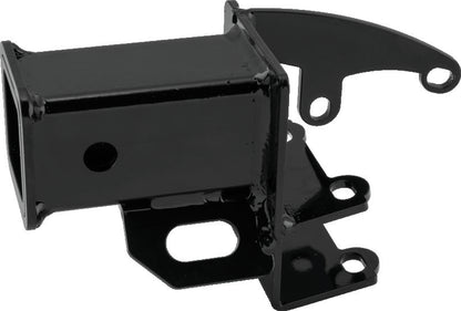 QuadBoss 2-inch rear receiver hitch for Honda TRX420 FourTrax Rancher (2007-2009) mounted on ATV, durable steel construction.