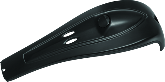 Kuryakyn John Shope Series black dash console for Indian Chieftain and Roadmaster motorcycles.