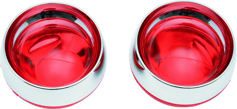 Kuryakyn, Kuryakyn Deep Dish Bezels with Red Lenses for Honda VTX1800 2002-2004