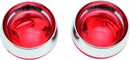 Kuryakyn, Kuryakyn Deep Dish Bezels with Red Lenses for Honda VTX1800 2002-2004
