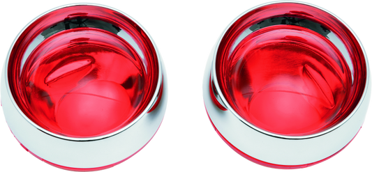 Kuryakyn, Kuryakyn Deep Dish Bezels with Red Lenses for Honda VTX1800 2002-2004