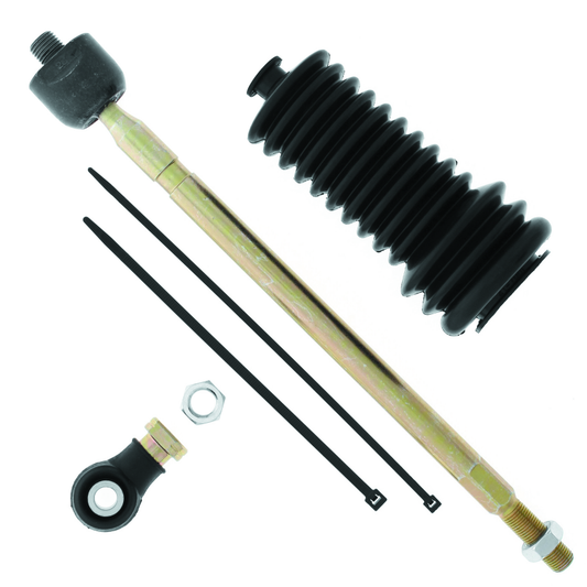 QuadBoss steering rack tie rod assembly kit for Polaris Ranger 500 and 700, includes metal components, shown in the image.
