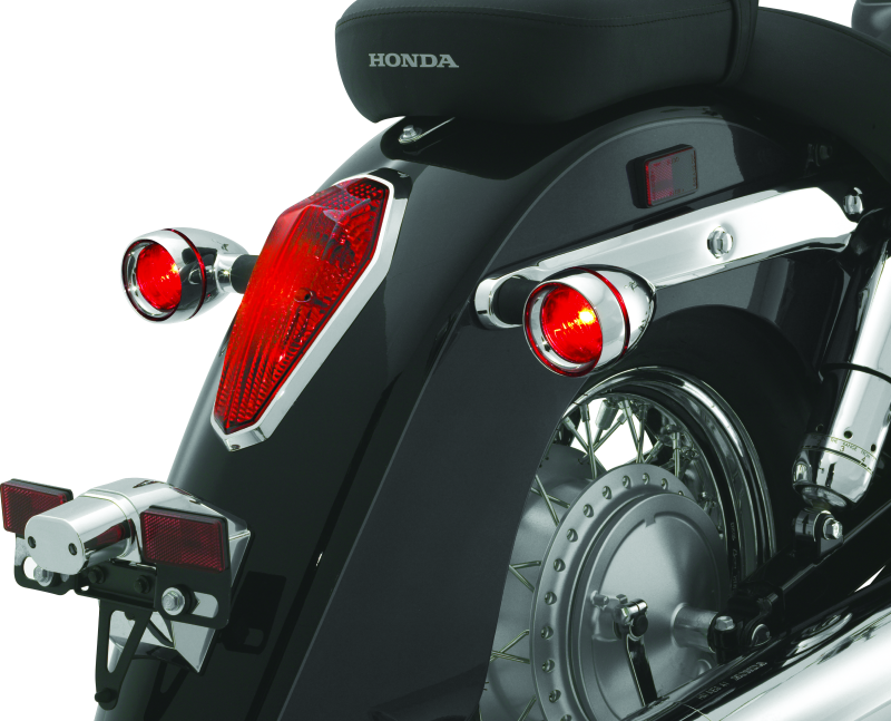 Kuryakyn, Kuryakyn Deep Dish Bezels with Red Lenses for Honda VTX1800 2002-2004