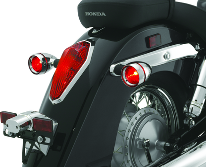 Kuryakyn, Kuryakyn Deep Dish Bezels with Red Lenses for Honda VTX1800 2002-2004