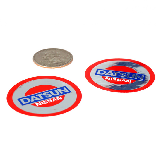 Vintage Style decals, Chrome-Vinyl, Style: Datsun (Two Stickers) - Howling Moto