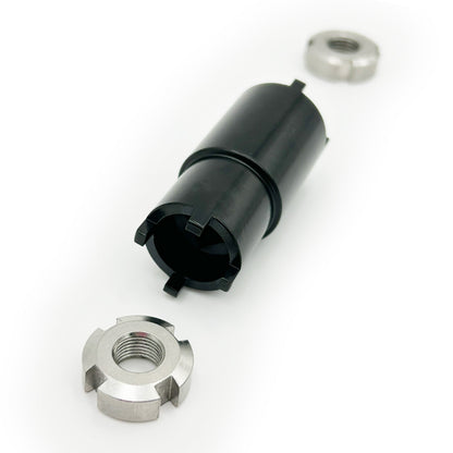 eDirtyBike 4-prong double-ended mid shaft nut tool for 10-12mm nuts, used for bicycle maintenance and repairs.
