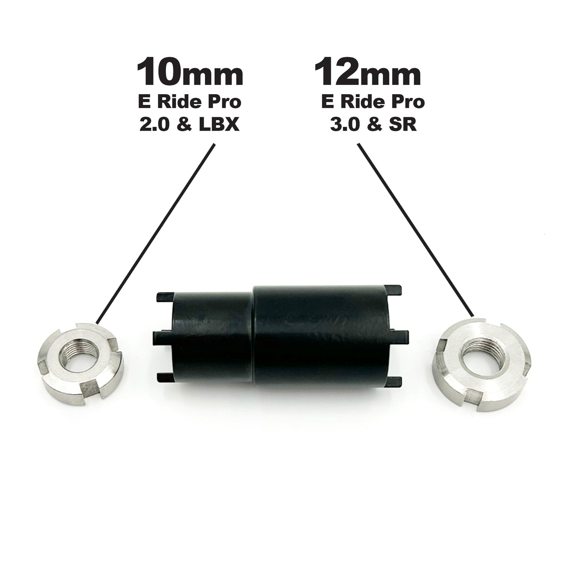 eDirtyBike 4-prong double-ended mid shaft nut tool with 10-12mm prongs for bike maintenance and wheel removal.