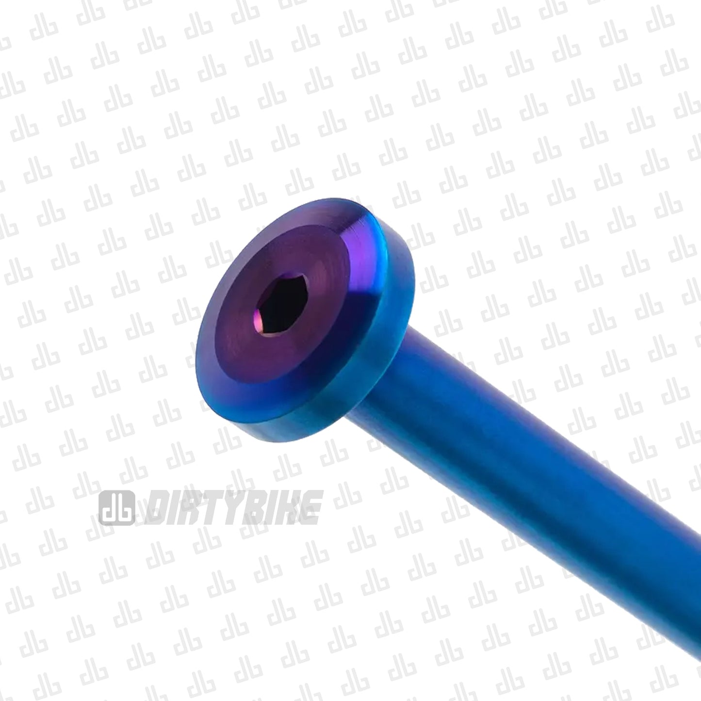 Titanium intermediate shaft axle for Surron LBX electric bike, manufactured by eDirtyBike, shown in the image.