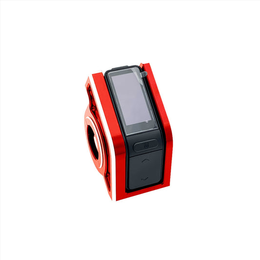 Red aluminum speedometer display protector for Talaria MX3 and MX4 electric bikes by eDirtyBike.
