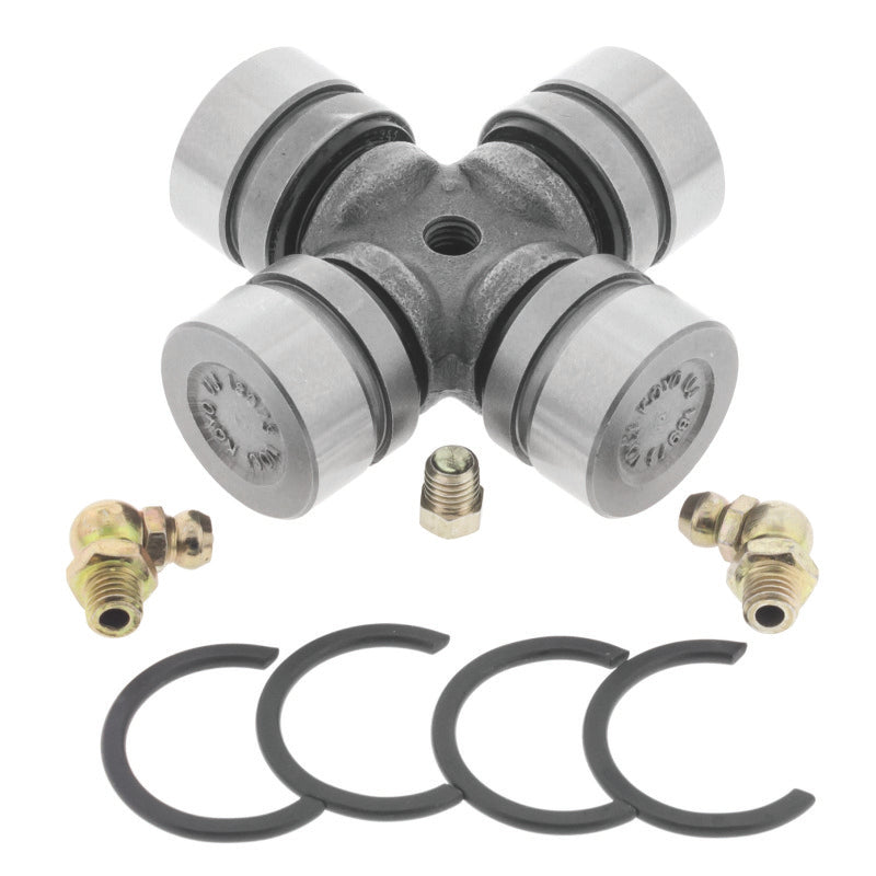 QuadBoss front axle inner universal joint for Kawasaki Mule 2510/2520, showing the metal joint with joint caps and grease fittings.