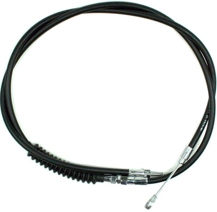 Motion Pro black vinyl clutch cable with chrome fittings, lightweight design for motorcycle clutch systems.