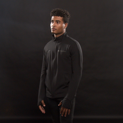 Black ALPINESTARS Progression Mid-Layer Jacket in 2XL, showcasing lightweight design and zippered front for outdoor activities.