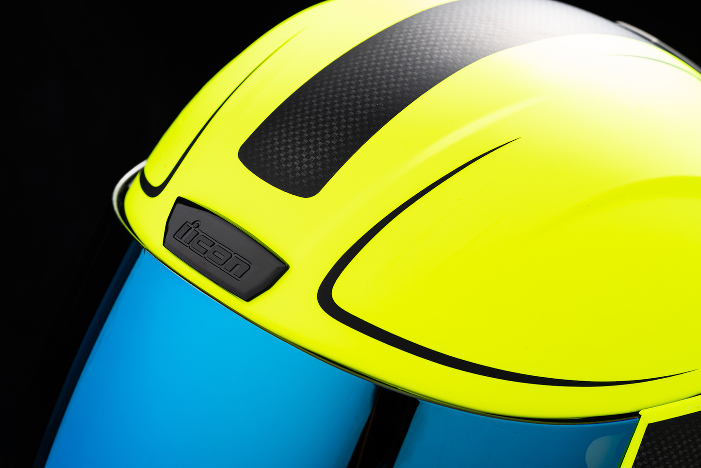 Bill's Exhausts ICON Airform™ Helmet in Resurgent Hi-Viz, medium size, featuring bright, reflective safety design.
