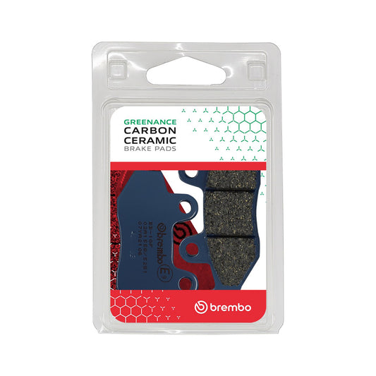Brembo OE Powersports Carbon Ceramic Prime brake pad with part number 07YA2106, featuring black ceramic material and metal backing plate