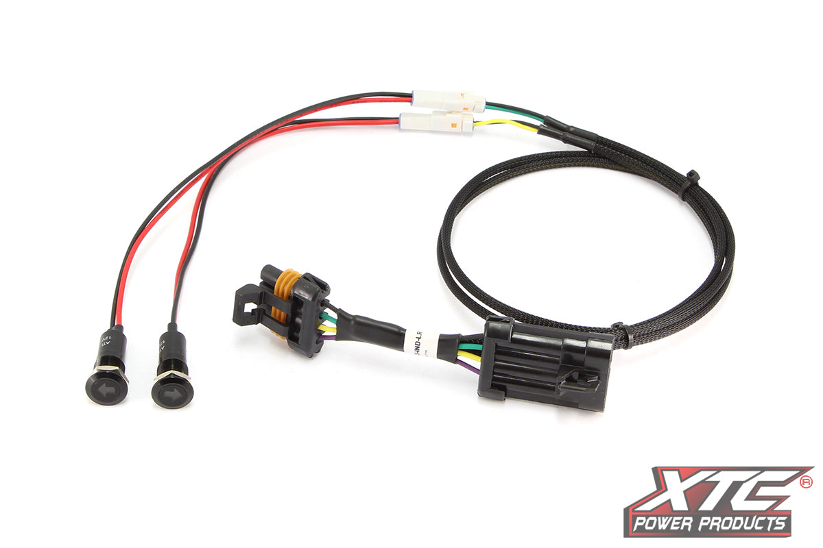 XTC Power Products TSS-IND-LR dash indicator arrows LED light showing illuminated directional arrows on a vehicle dashboard