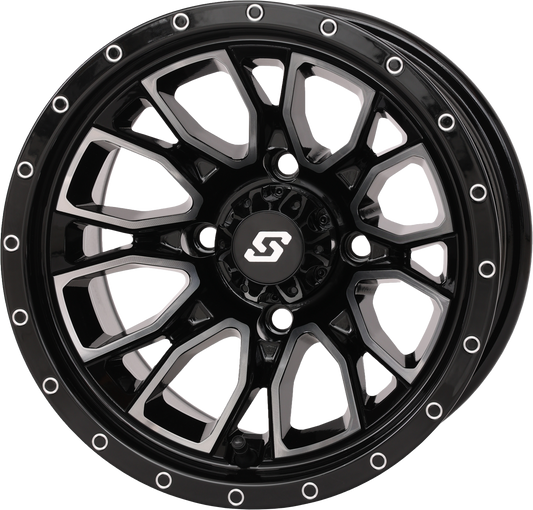 Sedona Fusion Wheel 12x7 inch gloss black with machined finish, featuring a sleek, stylish design for off-road vehicles.