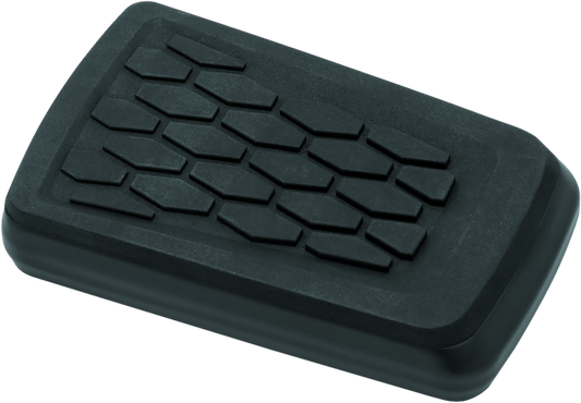 Kuryakyn Hex Brake Pedal Pad for Harley Davidson motorcycles, showing the black rubber textured surface with hex pattern design.