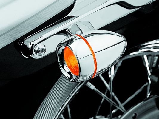 Kuryakyn, Kuryakyn Deep Dish Bezel with Amber Lens for Harley-Davidson Bullet Turn Signals Part #2108