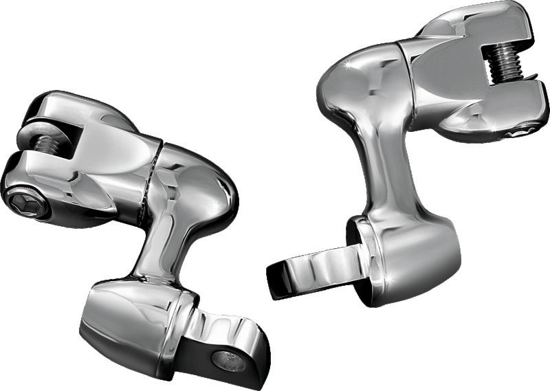 Chrome Kuryakyn 2-inch adjustable lockable offsets with male mount adapter for motorcycle handlebars, part 4556.