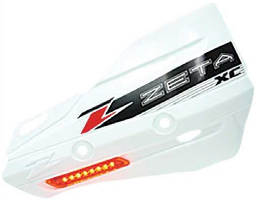 ZETA Armor Guard XC protector with flasher in white, mounted on a vehicle, showcasing durable motorcycle protection gear.