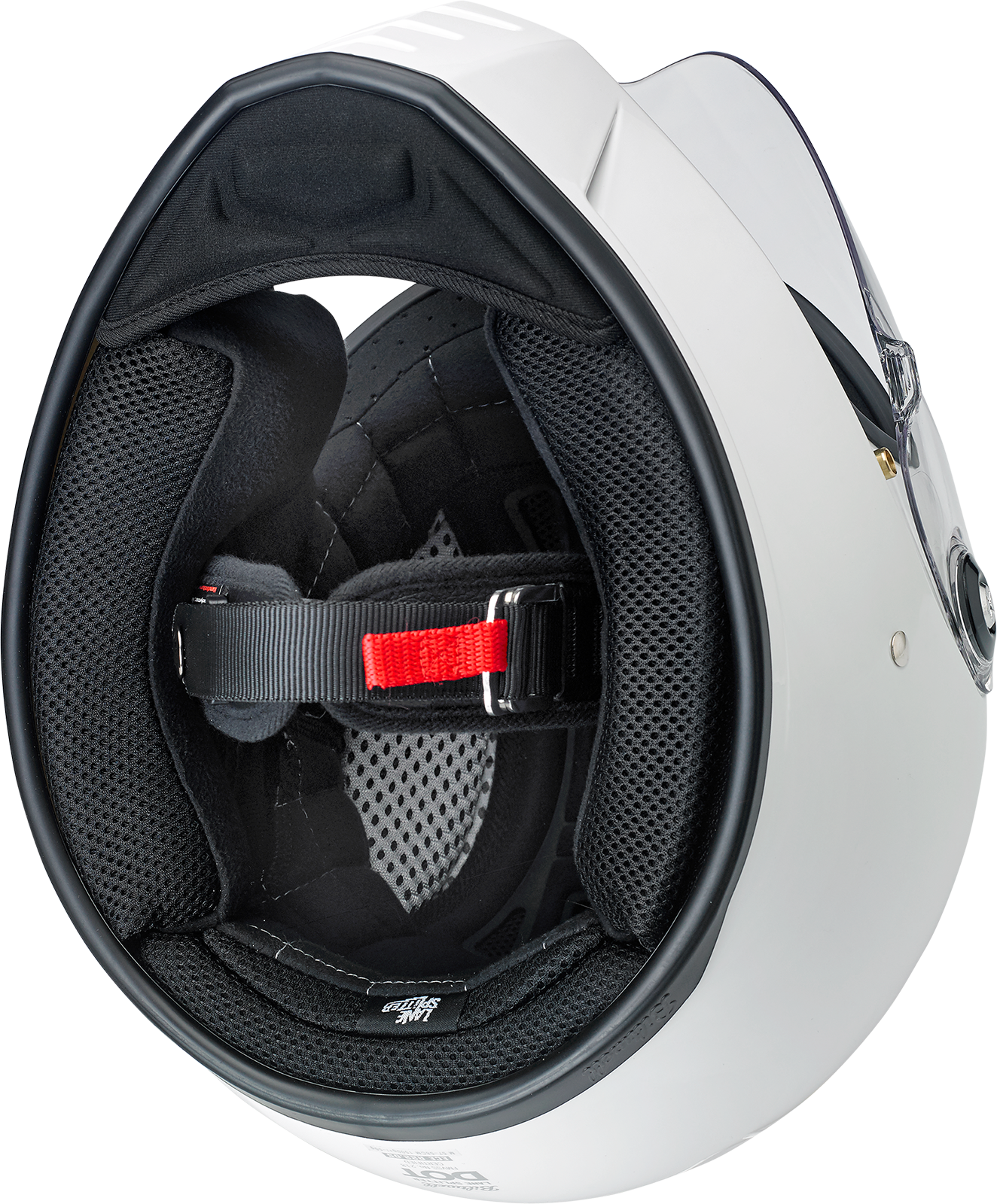 BILTWELL Lane Splitter helmet in gloss white, XL size, showing sleek aerodynamic design and sturdy construction.