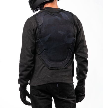 Bill's Exhausts ICON Softcore™ vest in dark camo, small/medium size, featuring a lightweight, tactical vest design.
