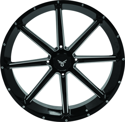 QuadBoss Slicer 24X7 off-road wheels with 24-inch aluminum rims and limited edition QuadBoss Bull logo center caps.