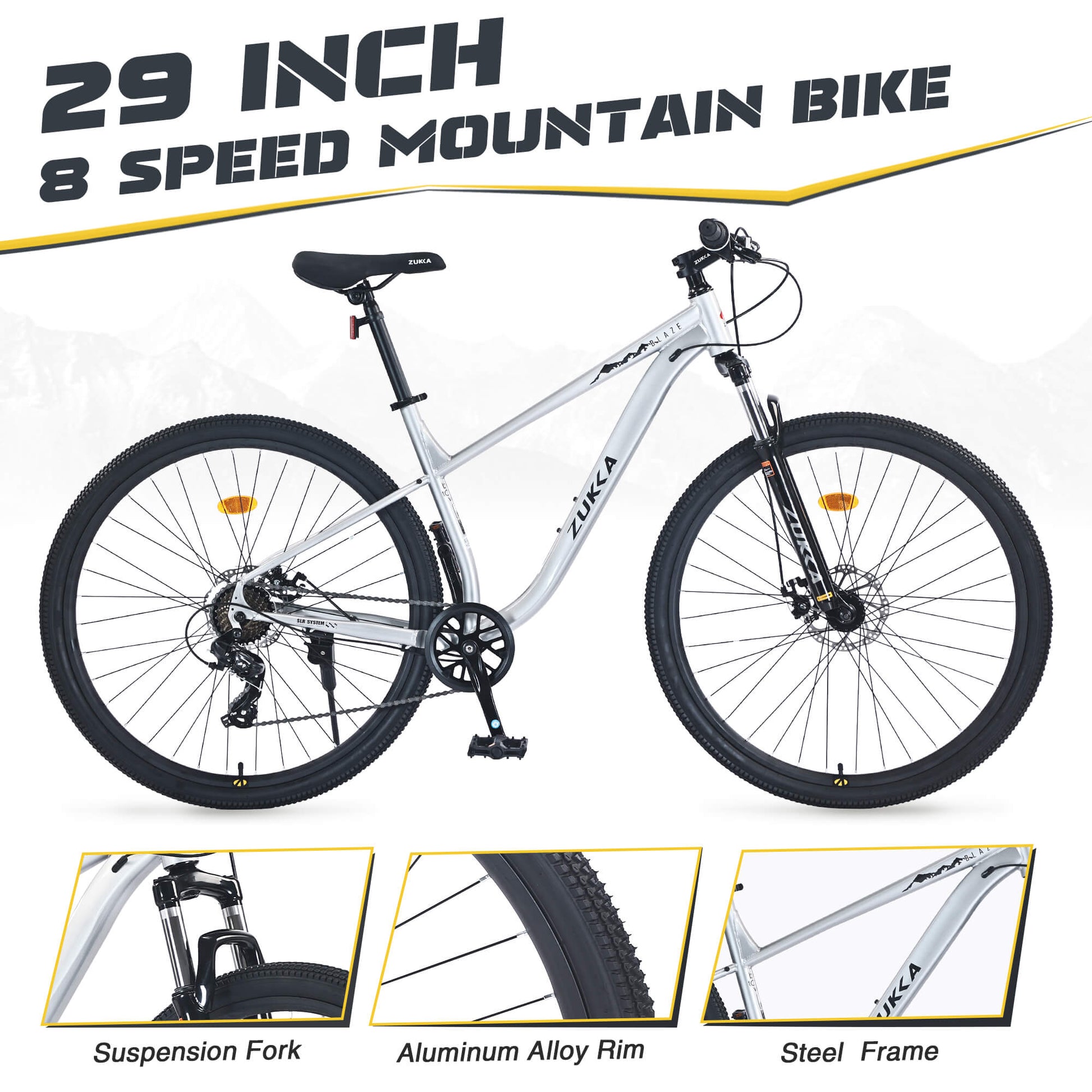 Hycline Zukka Blaze MTB bicycle tire, 29-inch by 1.95-inch mountain bike tire with rugged tread pattern for off-road riding.