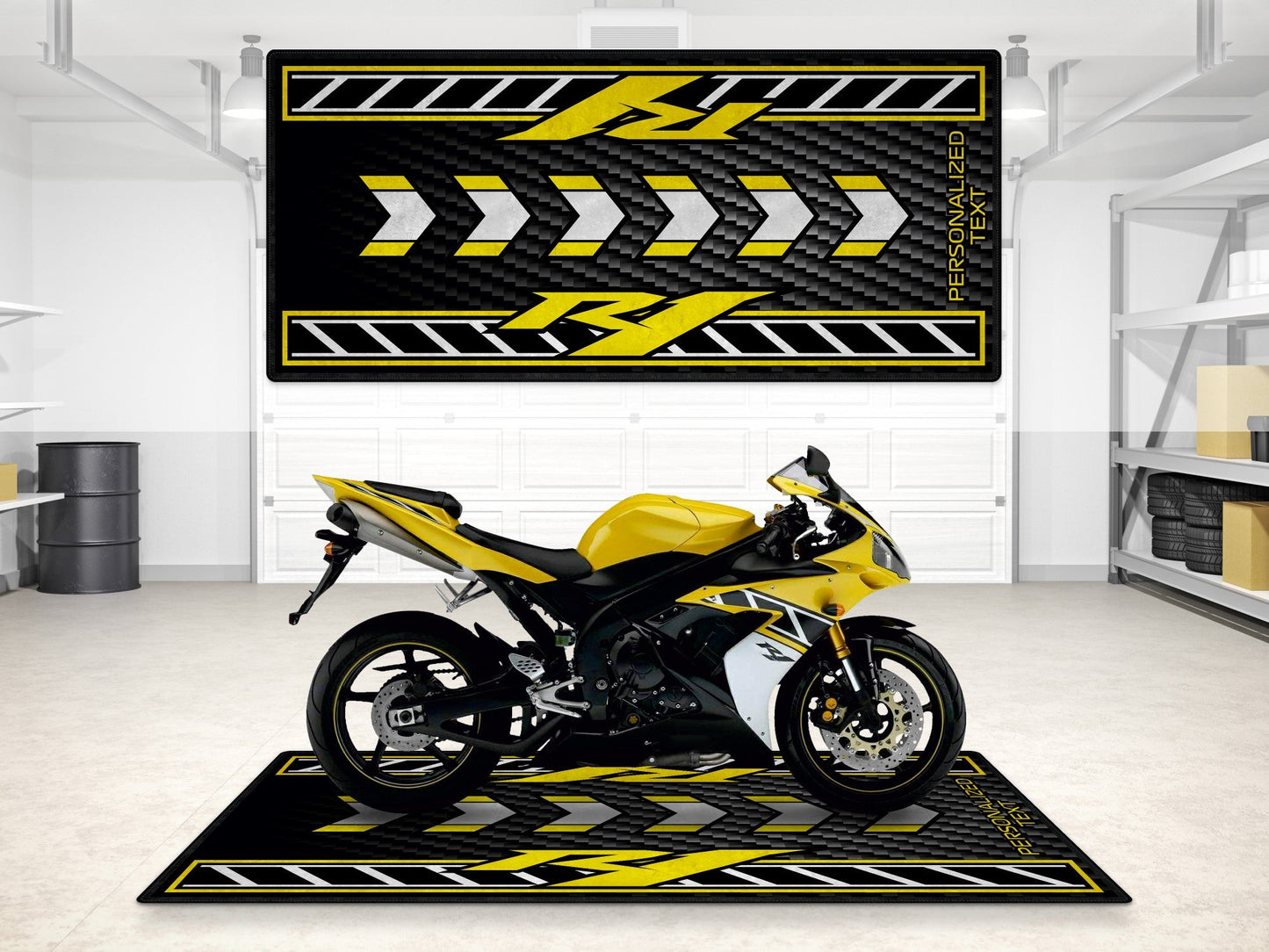 Designed Pit Mat for Yamaha R1 - 50th Anniversary Edition Motorcycle - MM7472 - Howling Moto