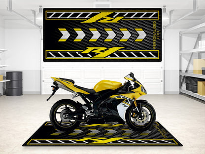 Designed Pit Mat for Yamaha R1 - 50th Anniversary Edition Motorcycle - MM7472 - Howling Moto