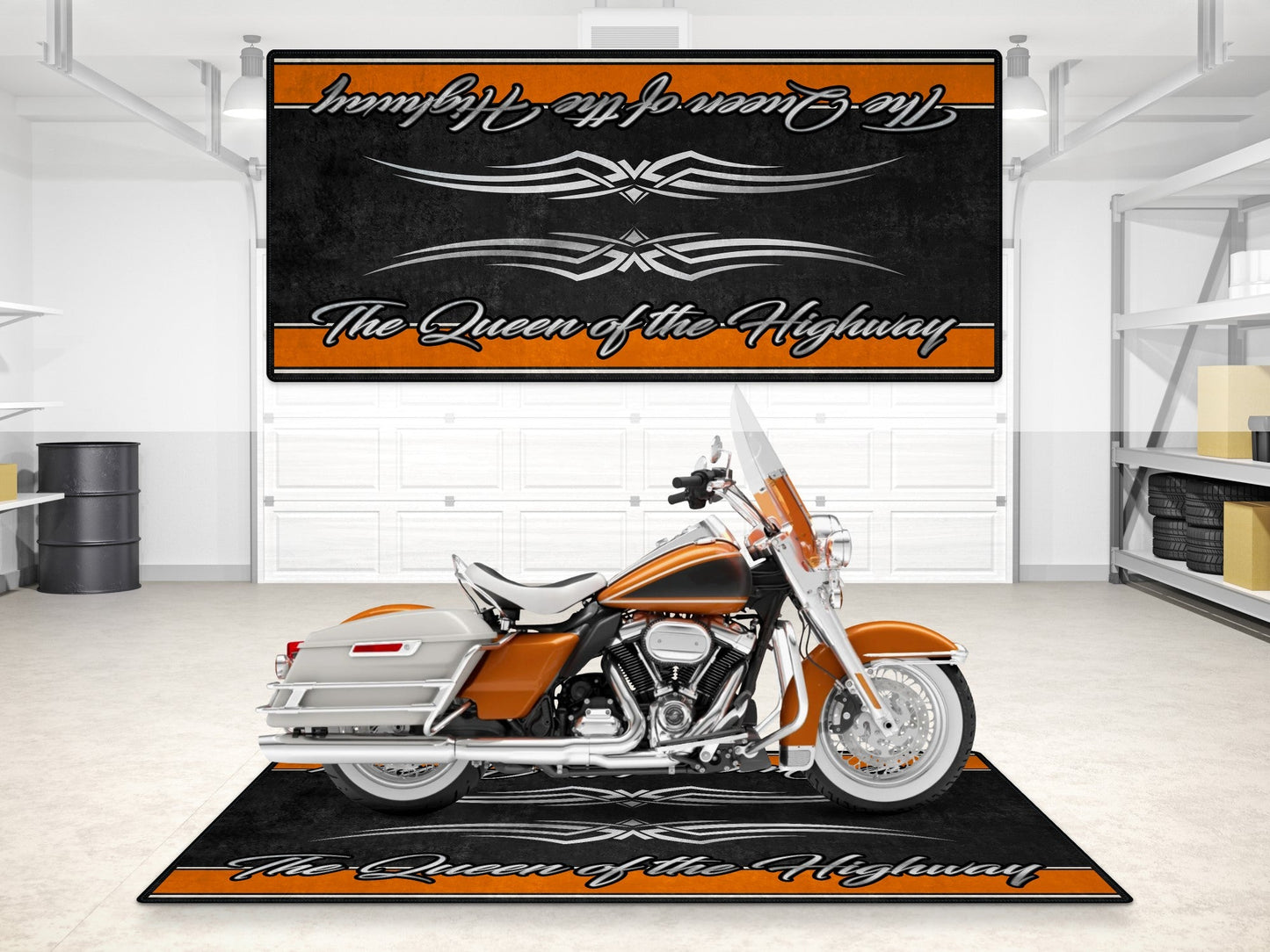 Motorcycle Mat for Touring Motorcycle "The Queen of the Highway" - MM7299 - Howling Moto