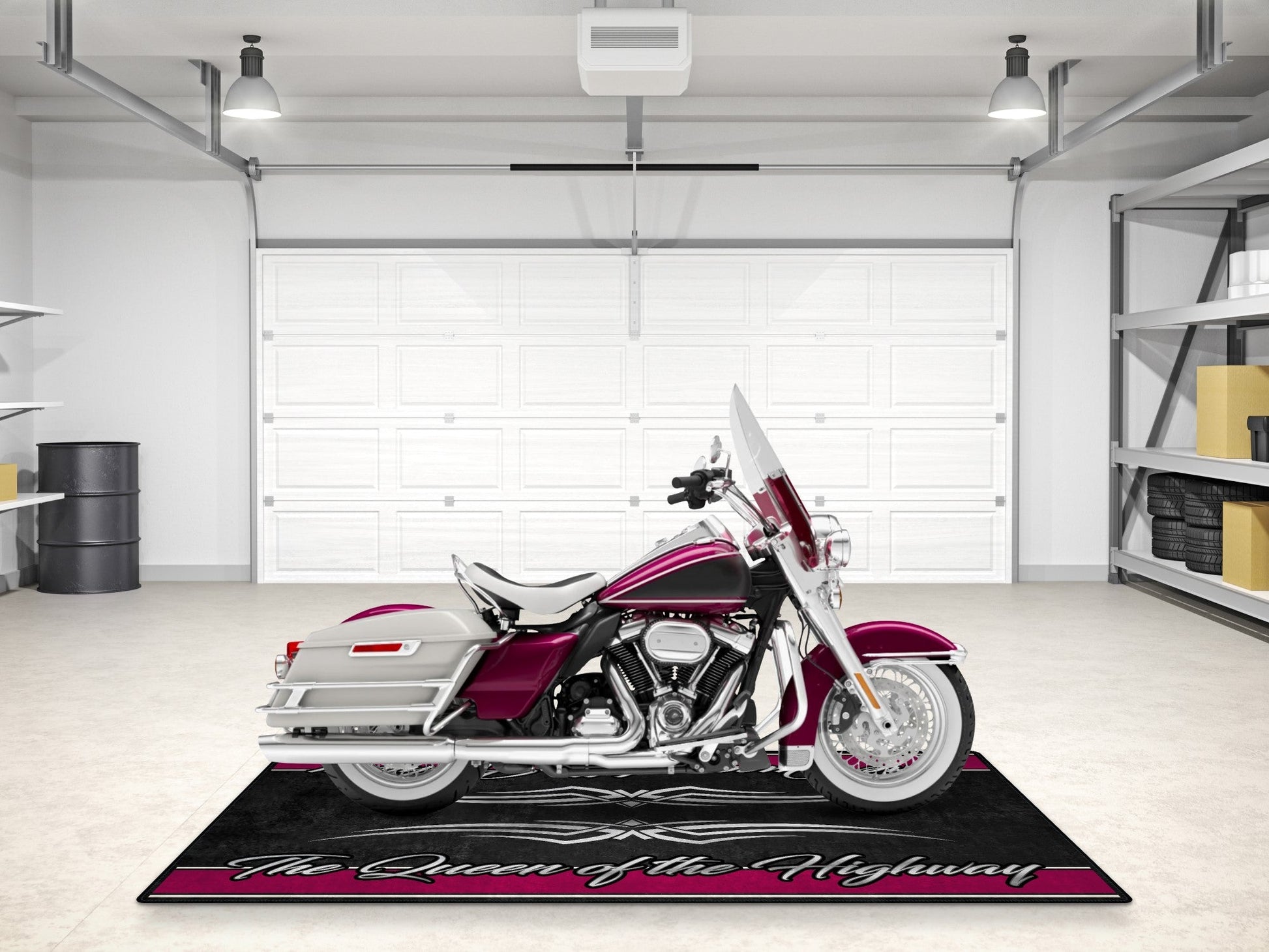 Motorcycle Mat for Touring Motorcycle "The Queen of the Highway" - MM7299 - Howling Moto