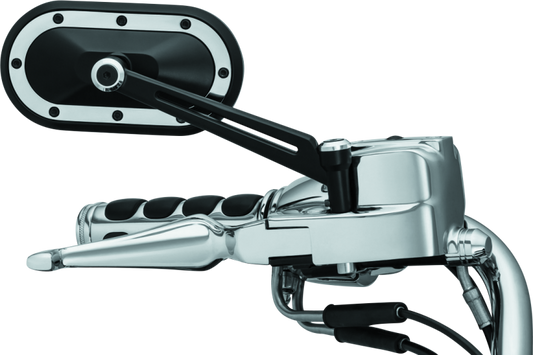 Kuryakyn Heavy Industry Satin Black and Chrome Mirrors for Harley-Davidson and Powersports motorcycles